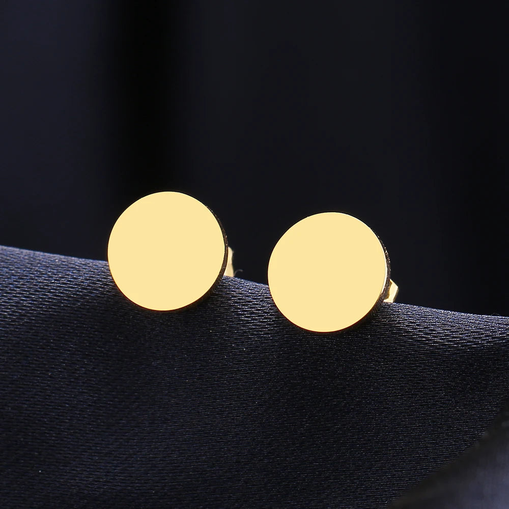 Maison velvet -Luna Minimalist Stainless Steel Gold studs Earrings