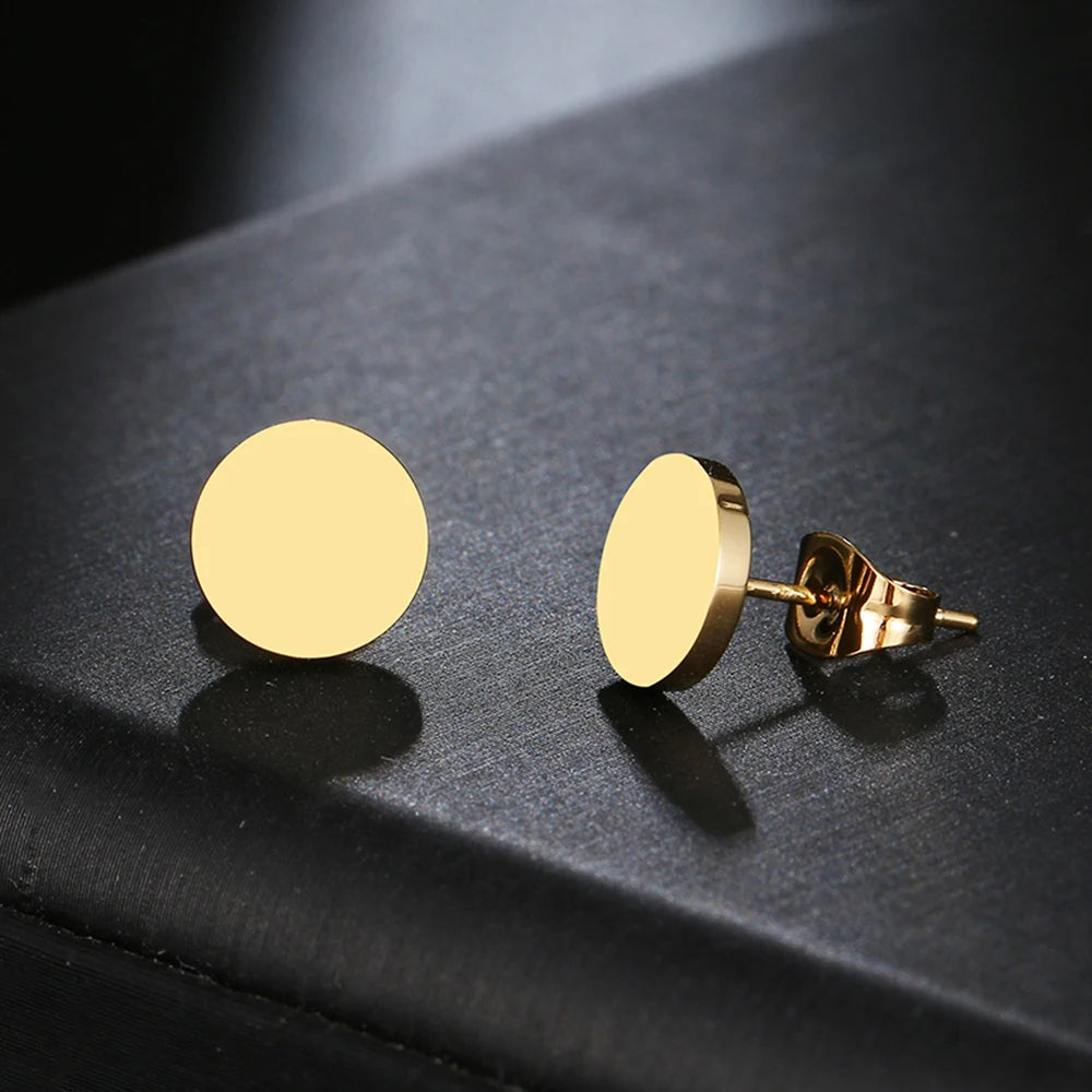 Maison velvet -Luna Minimalist Stainless Steel Gold studs Earrings