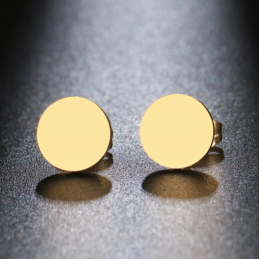 Maison velvet -Luna Minimalist Stainless Steel Gold studs Earrings