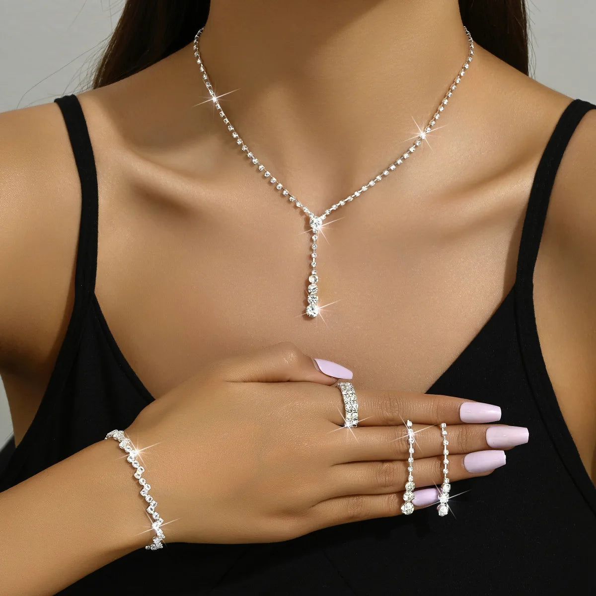 Maison Velvet — 5PCS Silver Elegance Jewelry Set 🤍