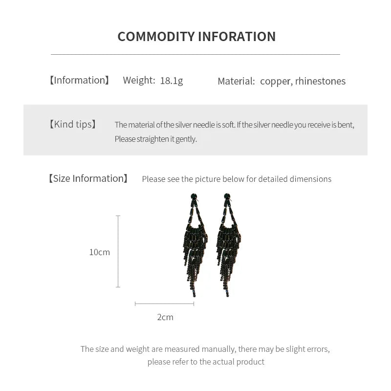 Maison Velvet -Minimalist Inlaid Rhinestone Dangle Earrings